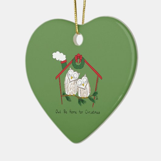 Owl Kerstmis Kinderen Keramisch Ornament (Links)