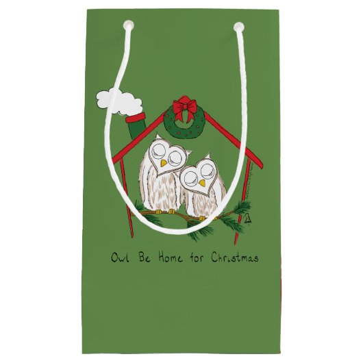 Owl Kerstmis Kinderen Klein Cadeauzakje (Voorkant)