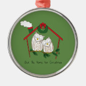 Owl Kerstmis Kinderen Metalen Ornament (Voorkant)