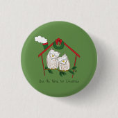 Owl Kerstmis Kinderen Ronde Button 3,2 Cm (Voorkant)