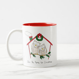 Owl Kerstmis Kinderen Tweekleurige Koffiemok