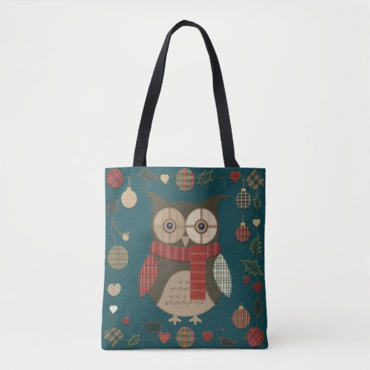 Owl Kerstmis Tote Bag (Voorkant)