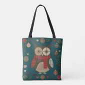 Owl Kerstmis Tote Bag (Achterkant)