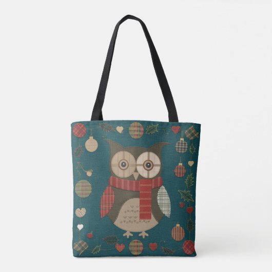 Owl Kerstmis Tote Bag (Achterkant)