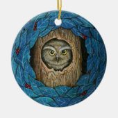 Owl kerstversiering keramisch ornament (Voorkant)