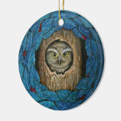 Owl kerstversiering keramisch ornament (Links)
