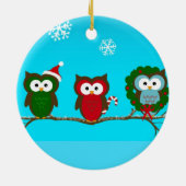 Owl kerstversiering keramisch ornament (Achterkant)