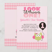 Owl Kijk eens wie de uitnodiging van één dag is (Voorkant / Achterkant)