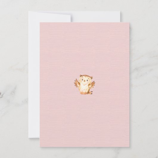 Owl Kijk eens wie er hier is Girls Photo Birth Ann Aankondiging (Achterkant)