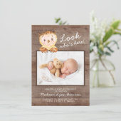 Owl Kijk eens wie hier is Jongen Foto Aankondiging (Staand voorkant)