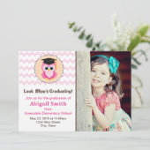 Owl Kind Afstuderen Aankondiging Fotouitnodiging (Staand voorkant)