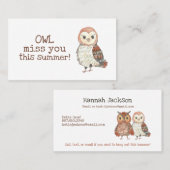 Owl Kinder Contactkaartje (Voorkant / Achterkant)