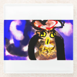 Owl king glazen onderzetter