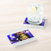 Owl king glazen onderzetter (Schuin)