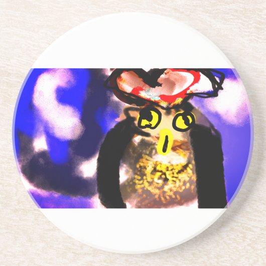 Owl king zandsteen onderzetter (Voorkant)