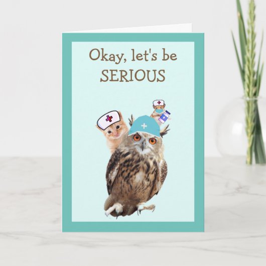 Owl, Kitten en muis gaan goed Kaart (Voorkant)