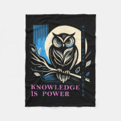 Owl - Knowledge Is Wer - Wisdom Owl Design  Fleece Deken (Voorkant)