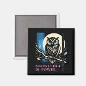 Owl - Knowledge Is Wer - Wisdom Owl Design Magneet (Voorkant / Achterkant)