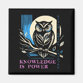 Owl - Knowledge Is Wer - Wisdom Owl Design  Magneet (Voorkant)