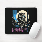 Owl - Knowledge Is Wer - Wisdom Owl Design Muismat (Met muis)