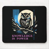 Owl - Knowledge Is Wer - Wisdom Owl Design  Muismat (Voorkant)