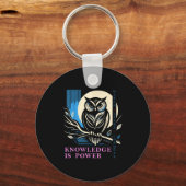 Owl - Knowledge Is Wer - Wisdom Owl Design Sleutelhanger (Voorkant)