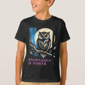 Owl - Knowledge Is Wer - Wisdom Owl Design T-shirt (Voorkant)