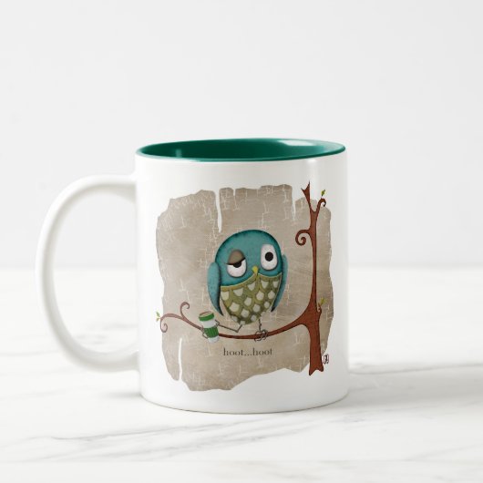 Owl Koffee Wake Up Call Tweekleurige Koffiemok (Links)