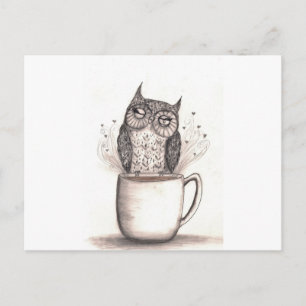 Owl koffie-tijd briefkaart