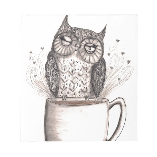 Owl koffie-tijd notitieblok (Voorkant)