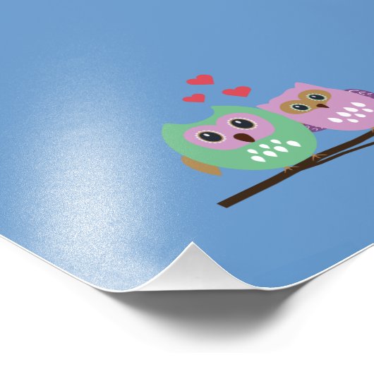 Owl koppel foto afdruk (Hoek)