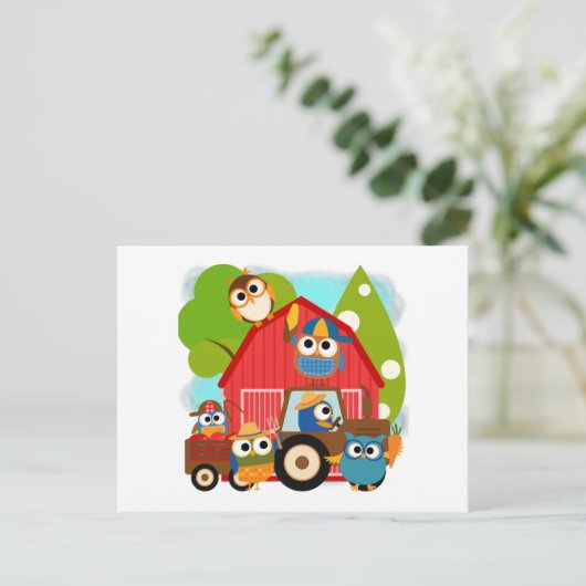 Owl Landbouwers Briefkaart (Staand voorkant)