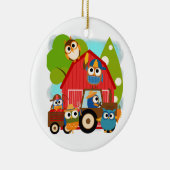 Owl Landbouwers Keramisch Ornament (Rechts)