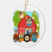 Owl Landbouwers Keramisch Ornament (Links)