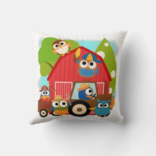Owl Landbouwers Kussen (Achterkant)