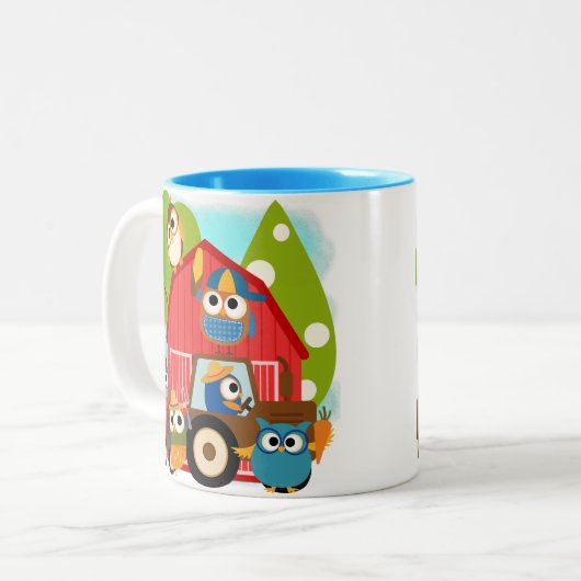 Owl Landbouwers Tweekleurige Koffiemok (Voorkant links)