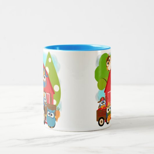 Owl Landbouwers Tweekleurige Koffiemok (Center)