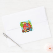 Owl Landbouwers Vierkante Sticker (Envelop)