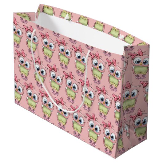 Owl Large Gift Bag Groot Cadeauzakje (Achterkant Gekanteld)