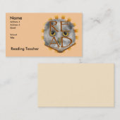 Owl leest leraar lezen visitekaartje (Voorkant / Achterkant)