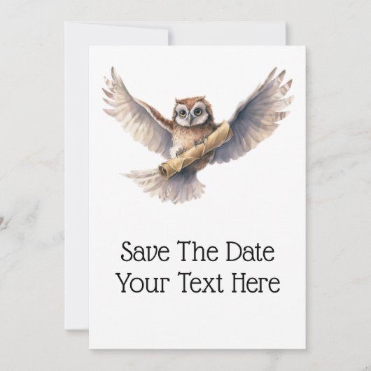 Owl leverend bericht - sparen de Datum Save The Date (Voorkant)