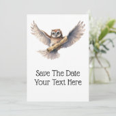 Owl leverend bericht - sparen de Datum Save The Date (Staand voorkant)