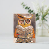 Owl lezen - Art Card Briefkaart (Staand voorkant)