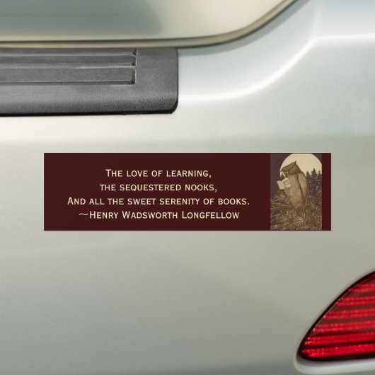 Owl Lezing door motorlicht Bumpersticker (Op auto)