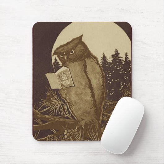 Owl Lezing door motorlicht Muismat (Met muis)