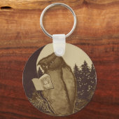 Owl Lezing door motorlicht Sleutelhanger (Voorkant)