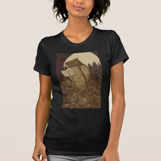 Owl Lezing door motorlicht T-shirt (Voorkant)