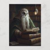 Owl Librarian Fantasy Art Briefkaart (Voorkant)