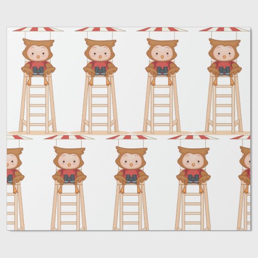 Owl Lifeguard Cadeaupapier (Vlak)