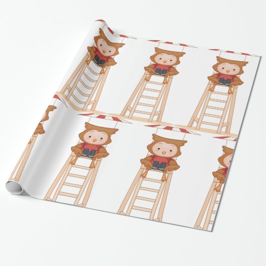 Owl Lifeguard Cadeaupapier (Uitgerold)